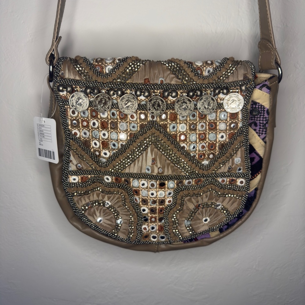 NWT FREE PEOPLE BOHO CROSSBODY EMBELLISHED BAG